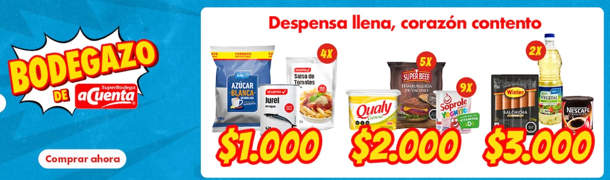 En el Bodegazo de este supermercado se puede comprar productos por mil, dos mil o tres mil pesos.