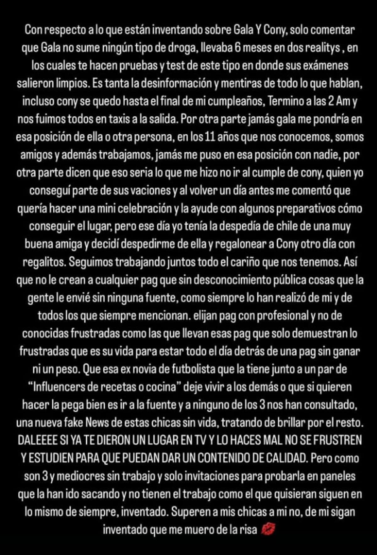 El mánager salió a desmentir a Infama. Créditos: Instagram