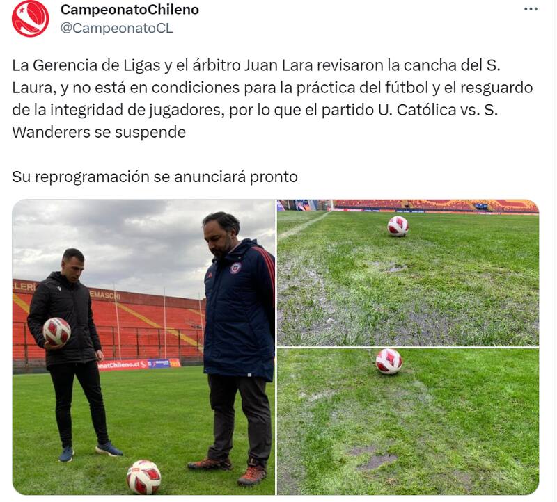 Se suspendió el partido de Universidad Católica ante Santiago Wanderers.