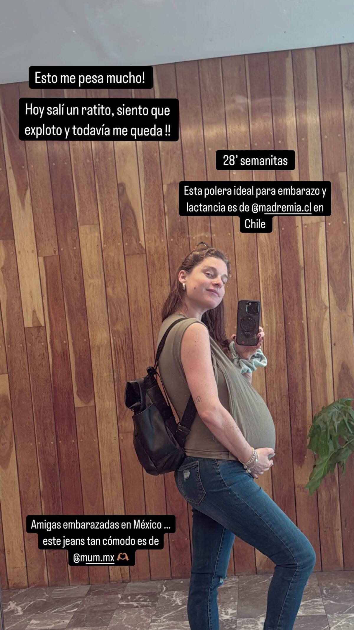 Este fue el registro en el que figura su embarzo. Fuente: @consttantina en Instagram.