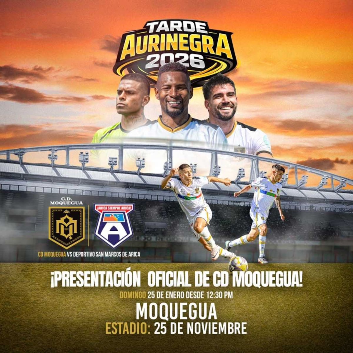 La promoción del elenco peruano para el partido con Arica. Foto: @club_deportivo_moquegua en Instagram