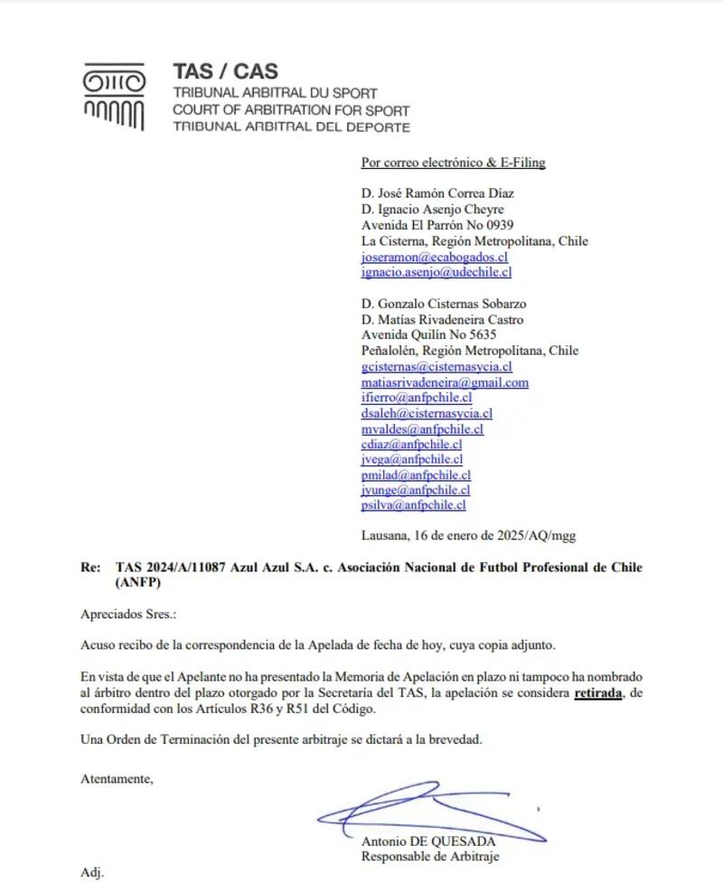 Se pronunció sobre la apelación de la U.