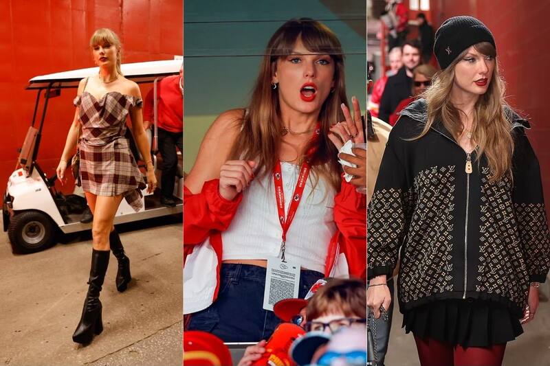 La cantante deslumbró con sus looks apoyando a su novio Travis Kelce.