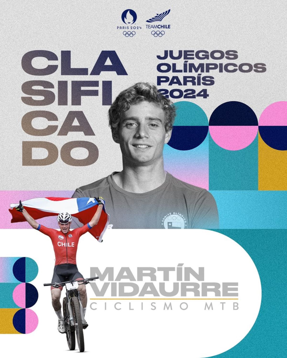 Team Chile felicitó a Martín Vidaurre por su clasificación a París 2024.
