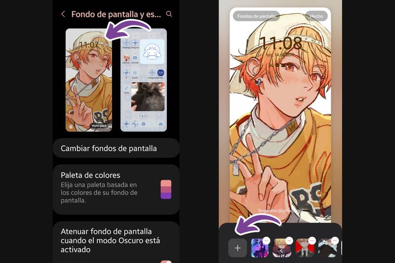 Podrás elegir varias fotos como fondo de bloqueo.