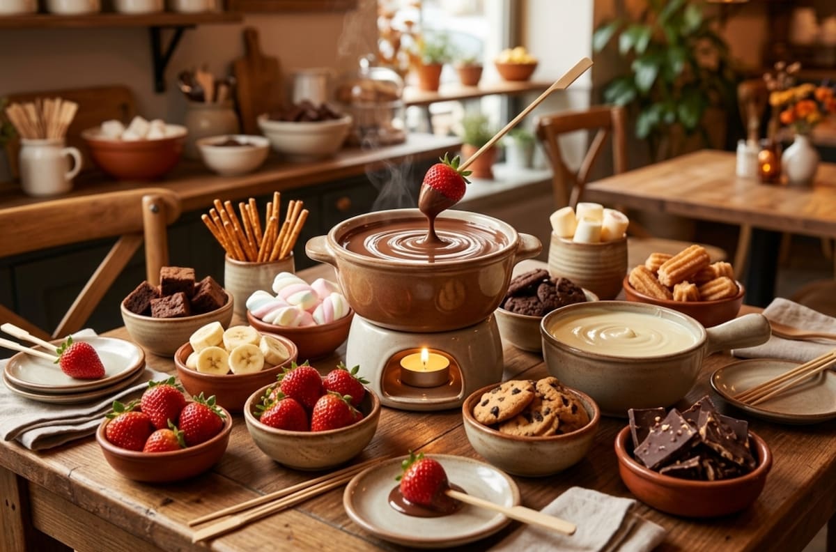 El paraíso del chocolate en Santiago: El tenedor libre que es viral por su fondue y su bebestible caliente de cacao