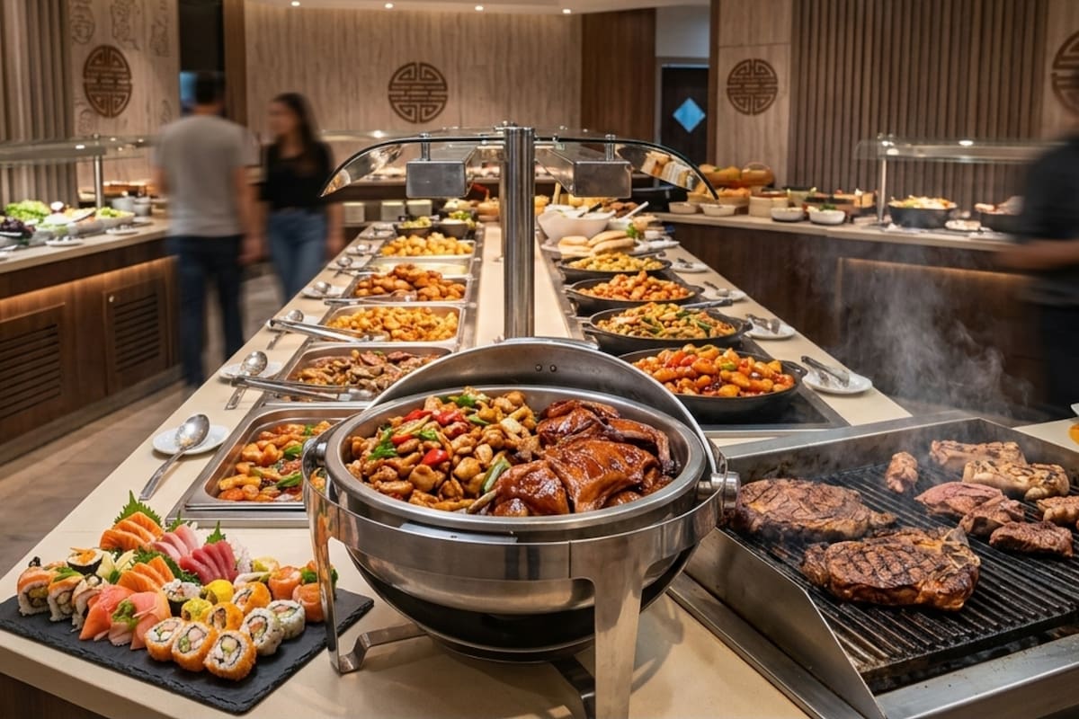 Este recinto ofrece comida chilena, peruana, japonesa y carnes premium a la parrilla. Foto referencial: IA Google, Gemini.