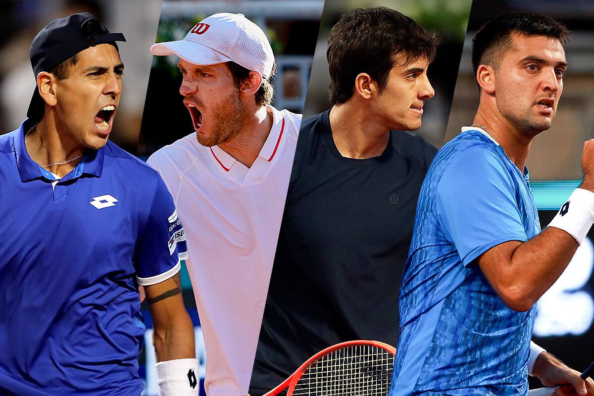 Los 4 chilenos más destacados del ATP Tour llevan una magra cosecha en la temporada 2025. Fotos: Agencia Aton.