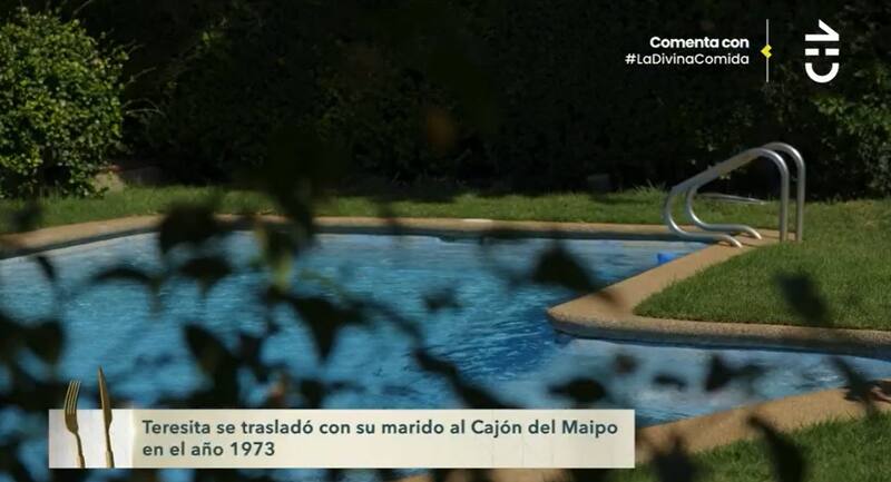 La piscina de Teresita Reyes. Créditos: Pantallazo CHV