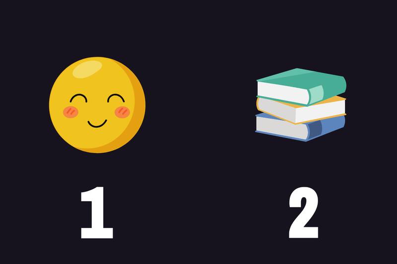 ¿Emoji sonriente o emoji libro? Elige el que más te llame la atención