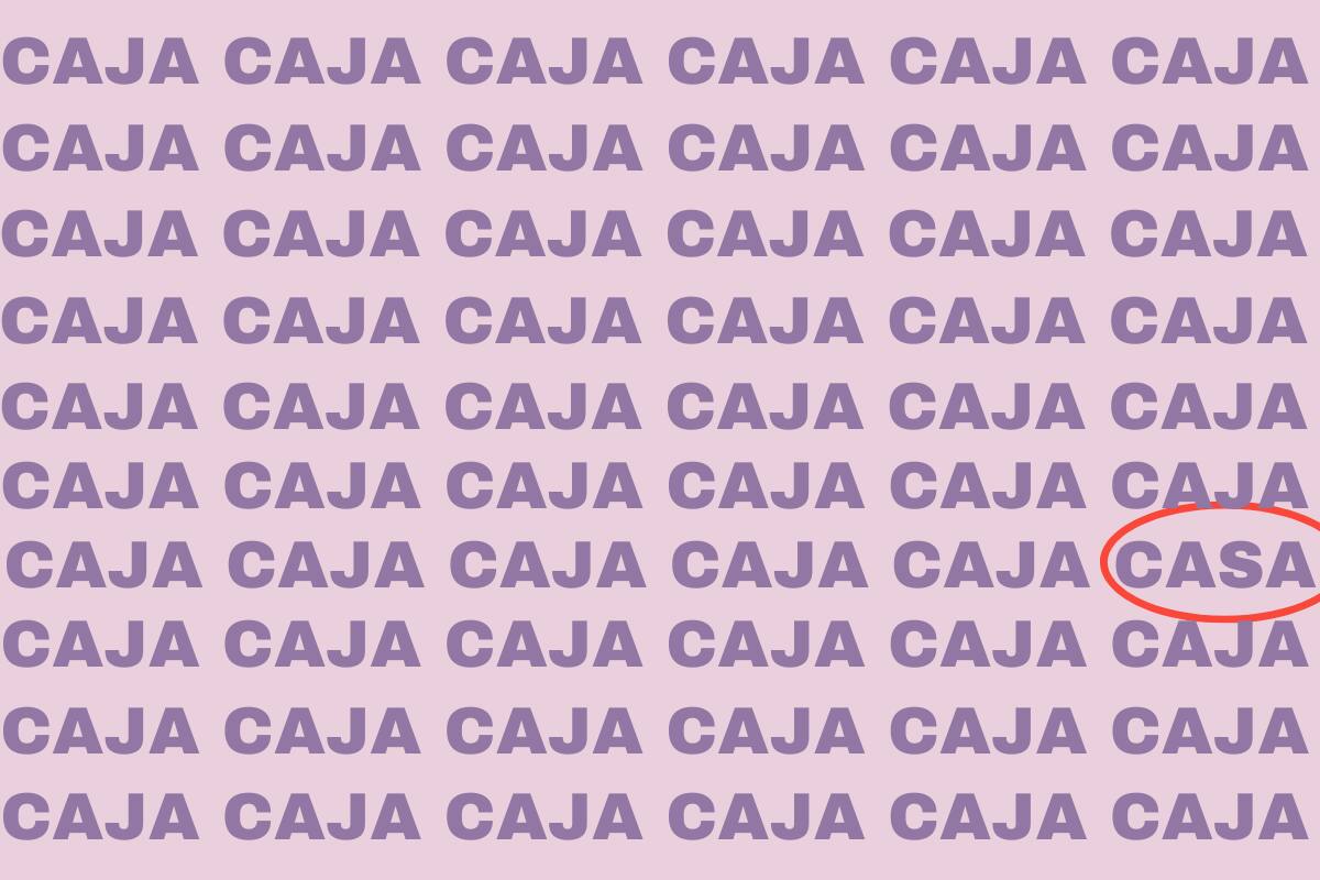 Aquí se ocultaba la palabra diferente a las demás.