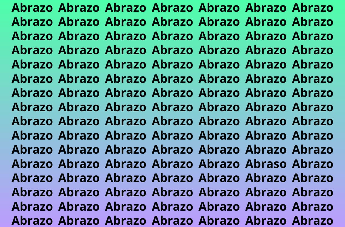 Test Visual: ¿Puedes encontrar la palabra ABRASO en solo 5 segundos?