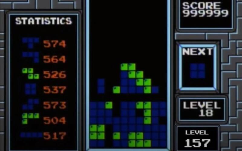 Así se veía la pantalla del Tetris a la hora de darse vuelta el juego.