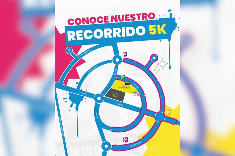 Este será el recorrido de 5 kilómetro que deberán sortear los participantes este domingo. Créditos: Instagram.