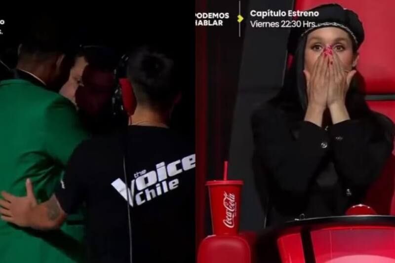 Momento de la caida del participante y reaccion del jurado