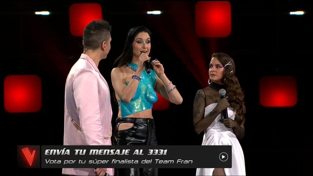 Fran Valenzuela, Tito Rey y Catalina Campos en "The Voice Chile"