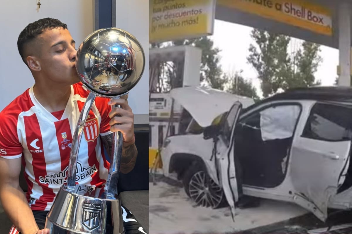 chocó en una estación de servicio tras salir campeón con Estudiantes.