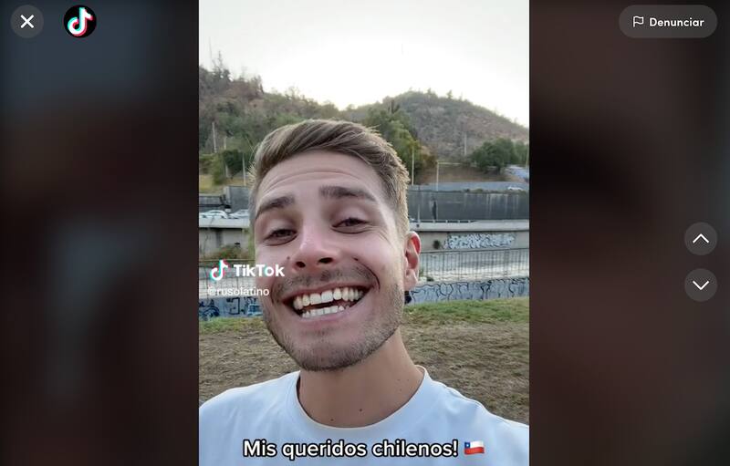 El usuario de TikTok Ruso Latino subió varios videos sobre su visita a Chile a la red social.