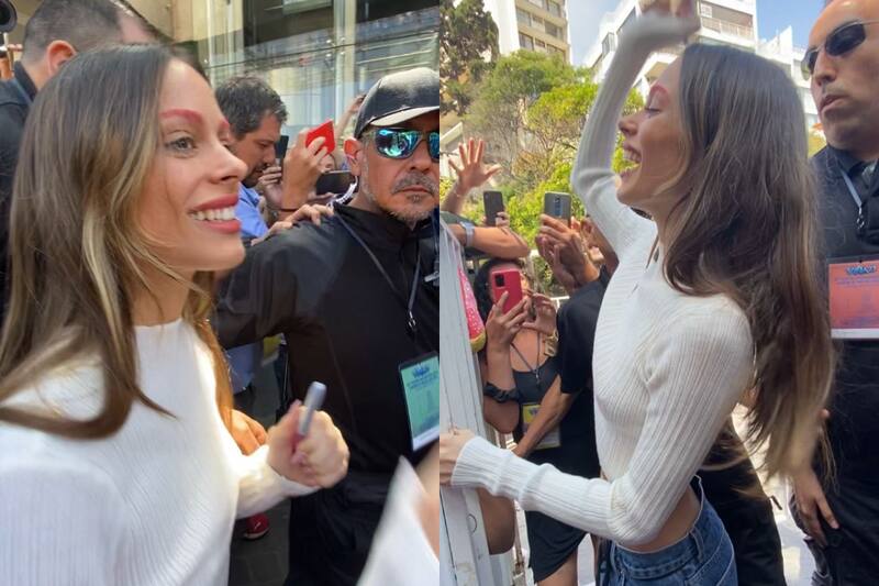Tini saludando a sus fans en Viña del Mar/ TiempoX