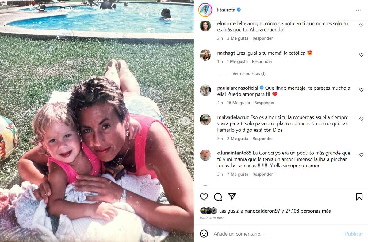 Tita Ureta comparte emotiva reflexión a 26 años de la muerte de su madre