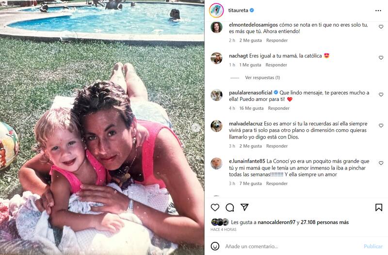 Tita Ureta comparte emotiva reflexión a 26 años de la muerte de su madre