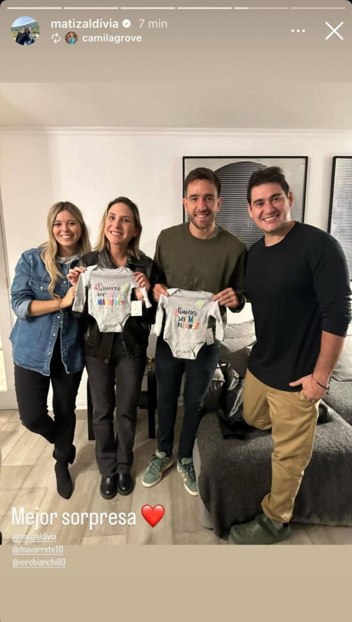 Matías Zaldivia y su publicación junto a Vero Bianchi.