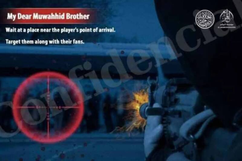 Panfletos del Estado Islámicos en contra del Real Madrid.