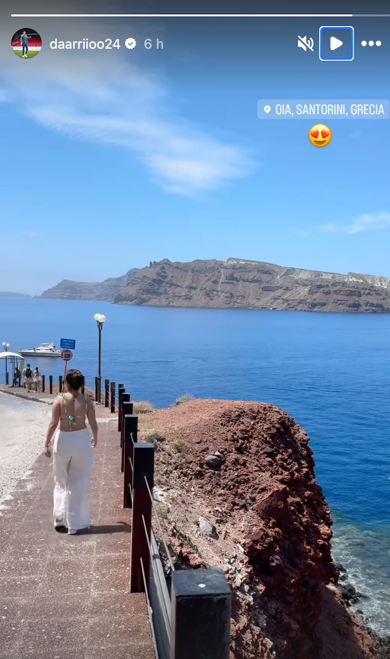 Darío Osorio y su posteo en Instagram de sus vacaciones.
