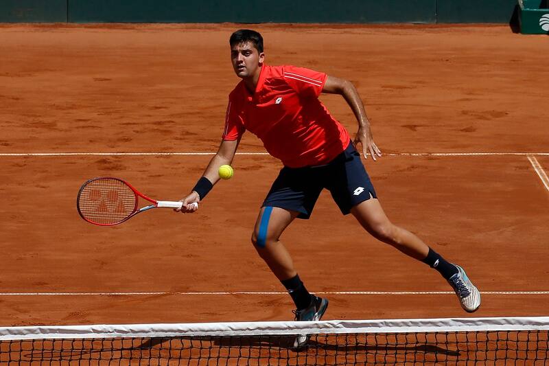 jugando en Copa Davis. Agencia Aton.