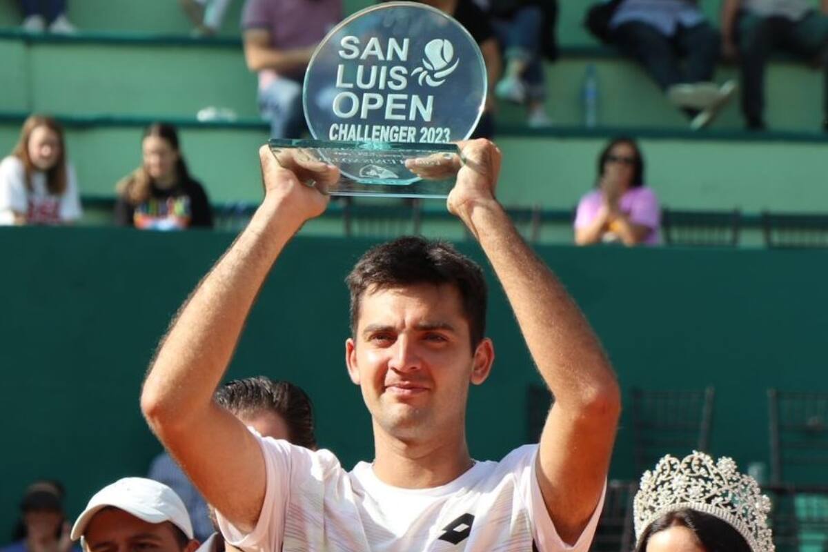 Tomás Barrios se quedó con el título en el Challenger 75 de San Luis Potosí (Foto: ATPChallenger, Twitter)