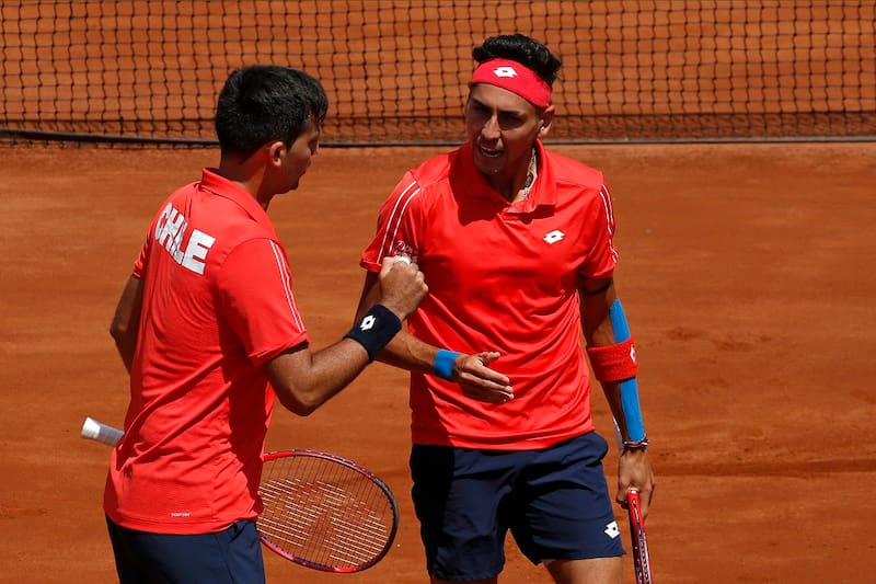 Tomás Barrios y Alejandro Tabilo, Copa Davis. Agencia Aton