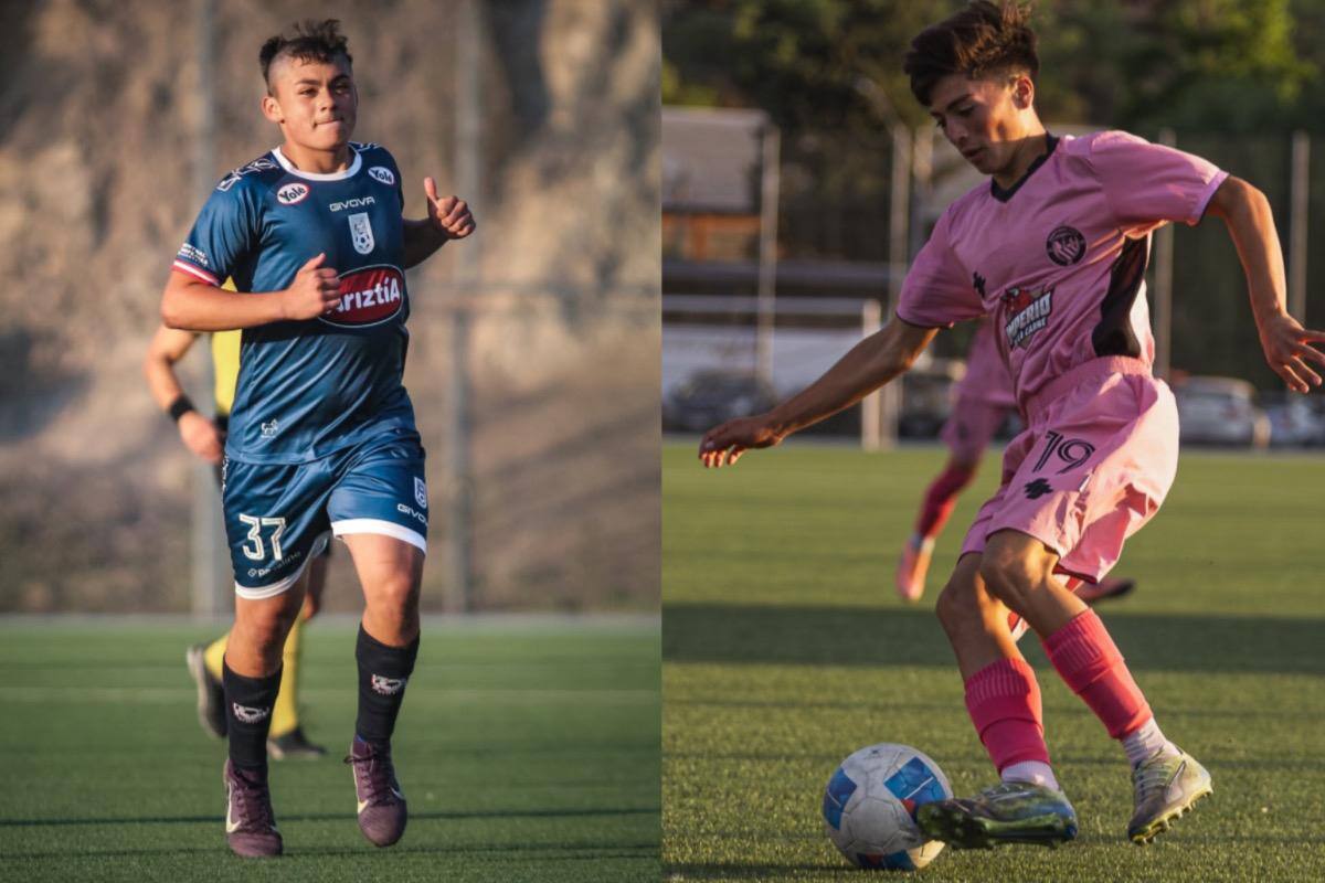 Los futbolistas hicieron su debut profesional con 14 años. Fotos: Deportes Melipilla y Felipe Escobedo.