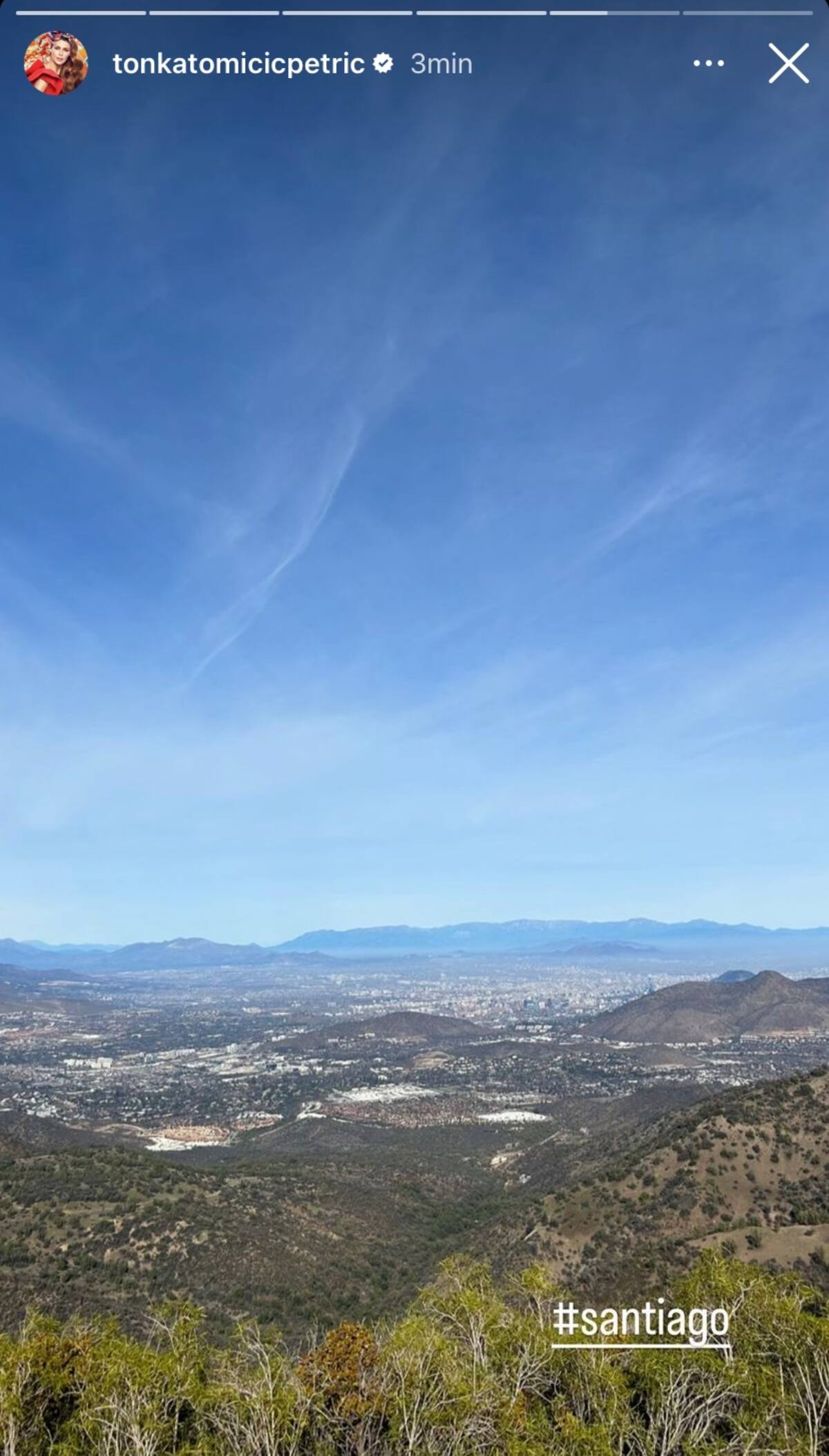 La vista que disfrutó Tonka Tomicic. Foto: Instagram.