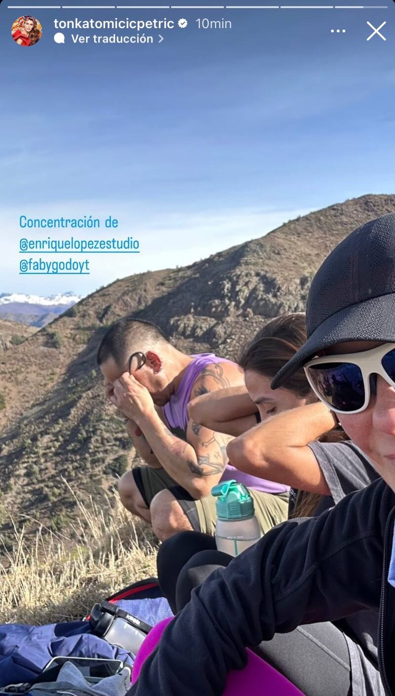 Tonka Tomicic estuvo acompañada durante su día deportivo. Foto: Instagram.