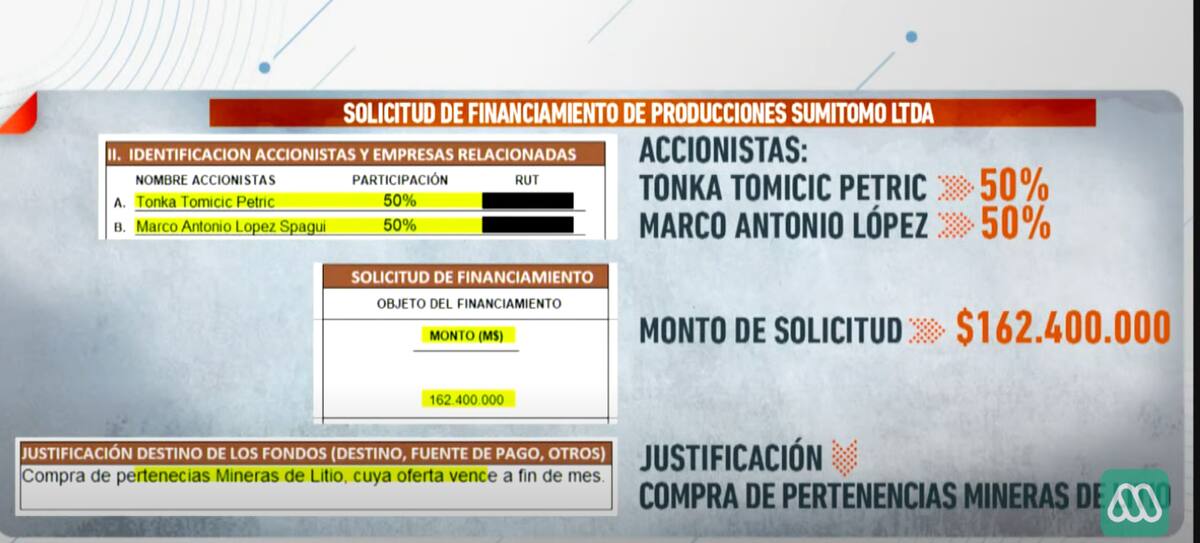 Esta habría sido la solicitud de Parived en empresa de financiamiento. Créditos: "Mucho Gusto".