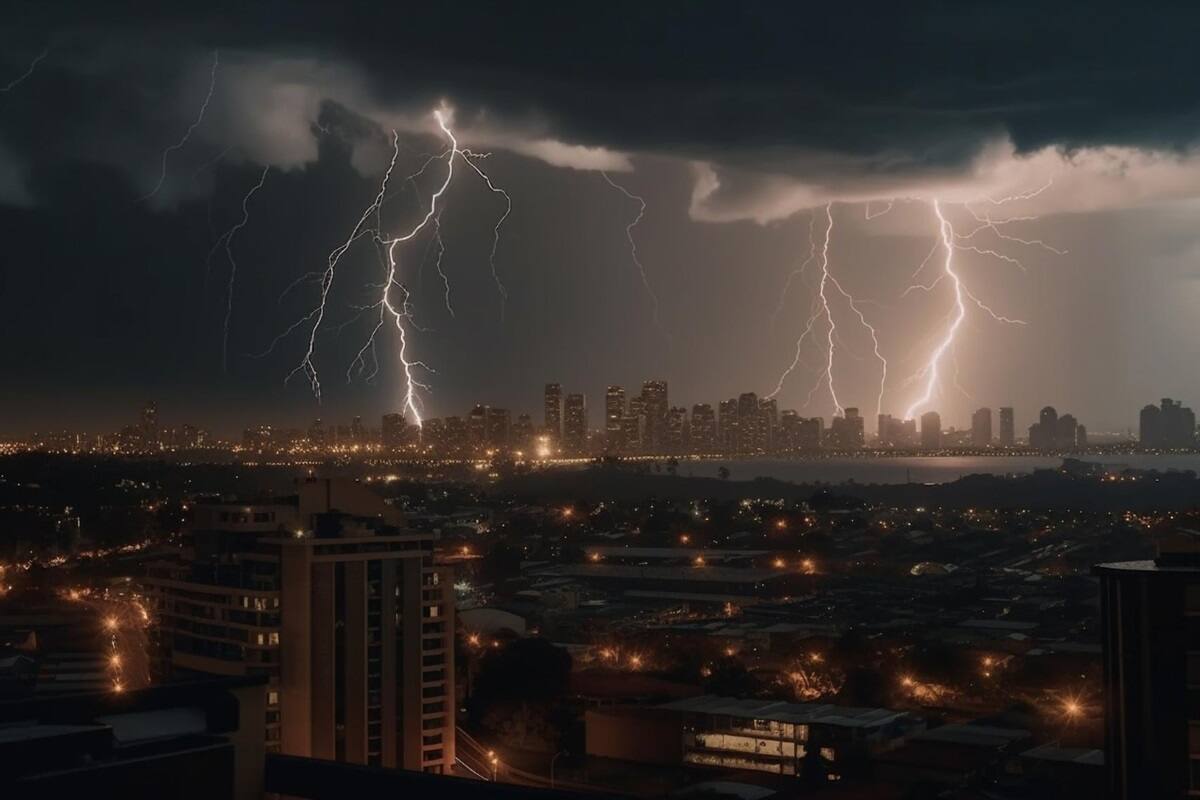 Las tormentas son parte del intenso sistema frontal que a esta hora deja lluvias con viento en la zona centro-sur del país.