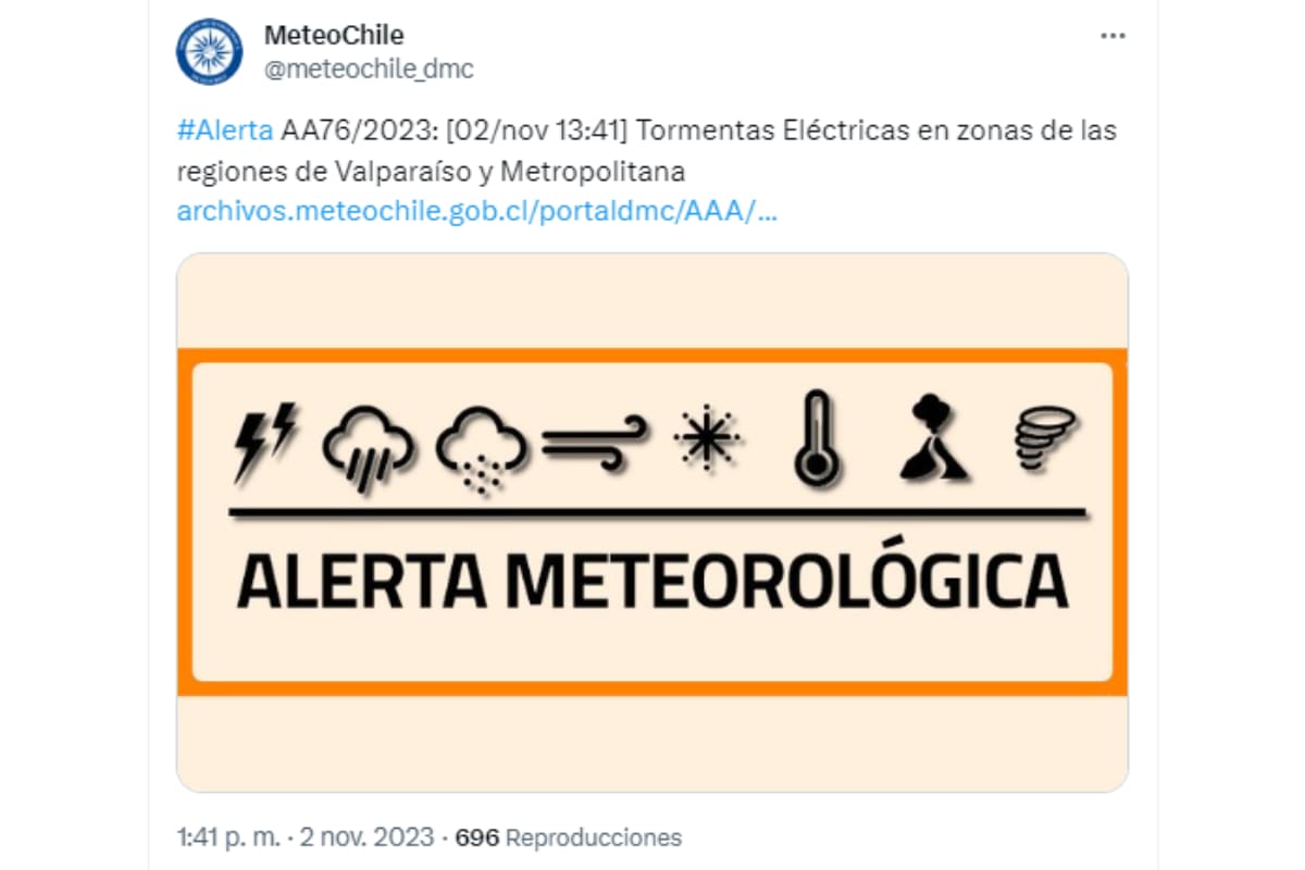 DMC emite alerta por tormentas eléctricas en gran parte de la RM.