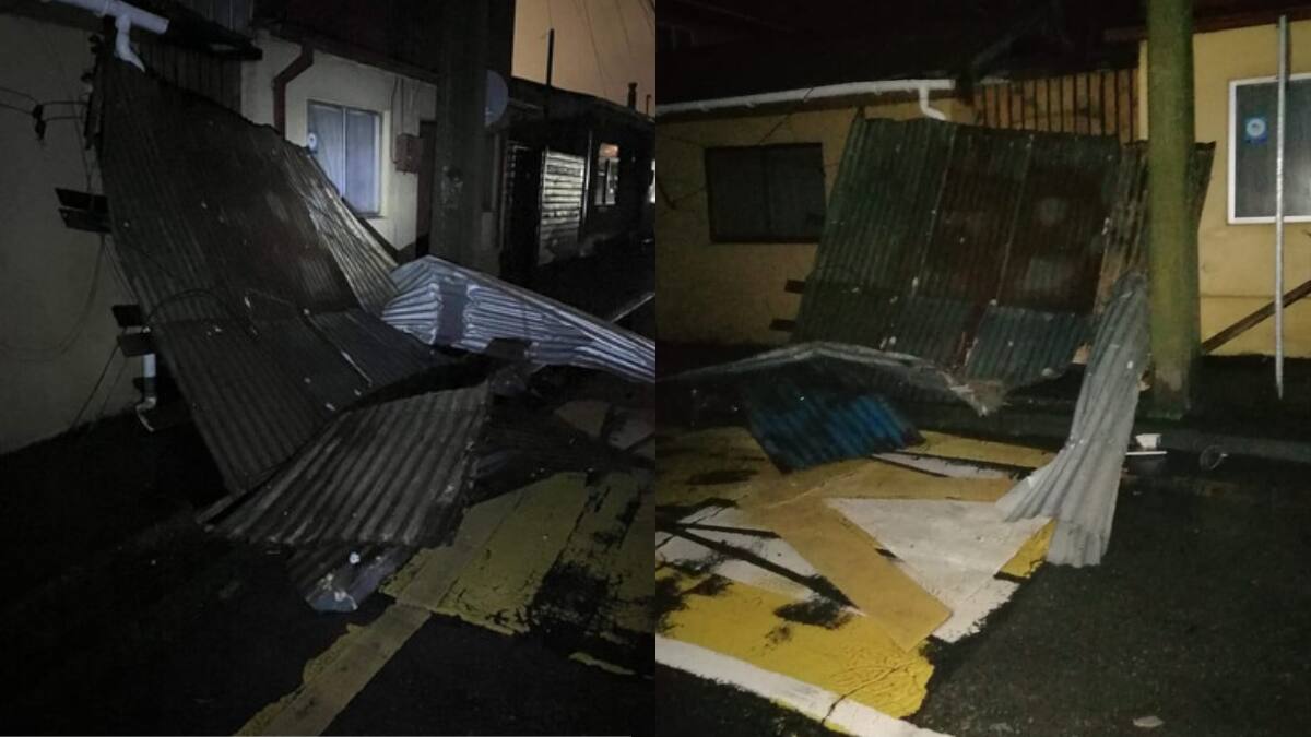 Tornado en Penco ocasionó daños en viviendas y derribó postes de luz