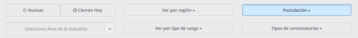 Estos son los filtros disponibles para buscar tu trabajo ideal.