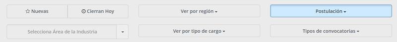 Estos son los filtros disponibles para buscar tu trabajo ideal.
