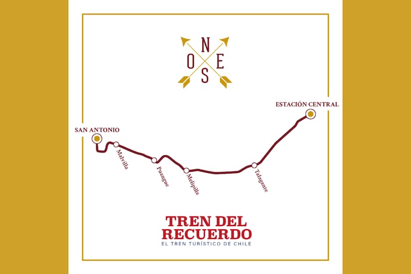 Este es el recorrido del Tren Santiago-San Antonio.