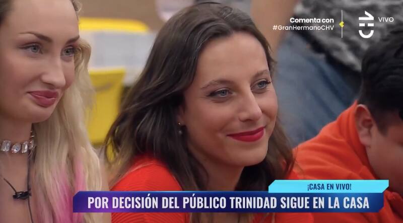 Trinidad Cerda fue la segunda salvada de la placa de nominación. Foto: CHV.