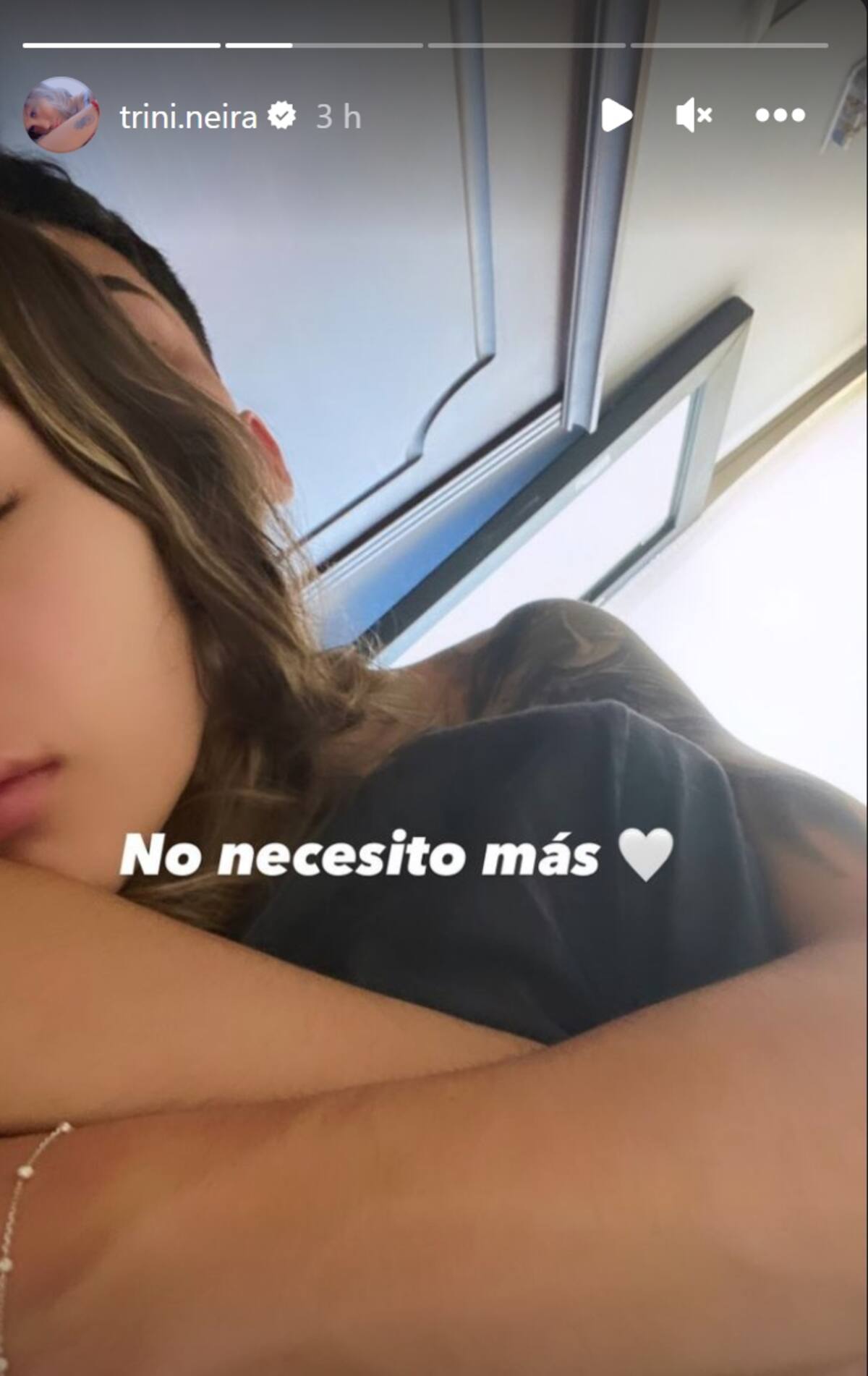 Alguna de las historias de amor que sube Trinidad Neira y Bastián Muñoz. Créditos: Instagram