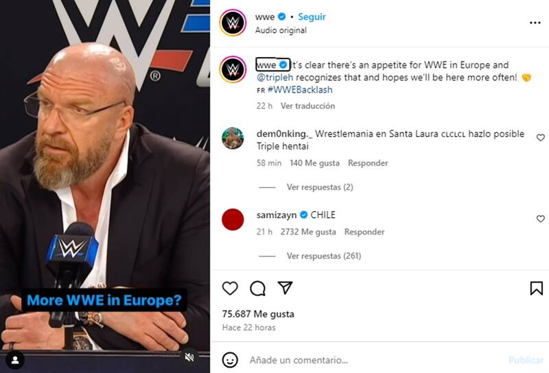 habló sobre futuros eventos y Sami Zayn clamó por una visita a Chile.