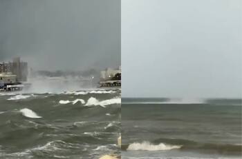 VIDEO | Dos trombas marinas se registraron en las costas de Uruguay esta semana