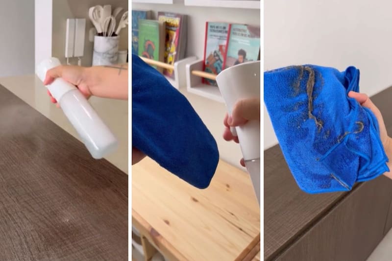 Esta solución impide que el polvo se adhiera en tus muebles.