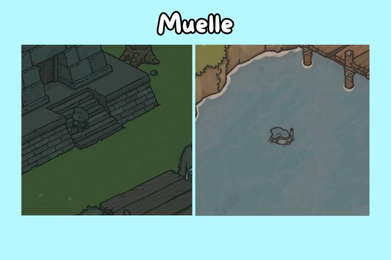 Camille también podrá aparecer nadando en el muelle.