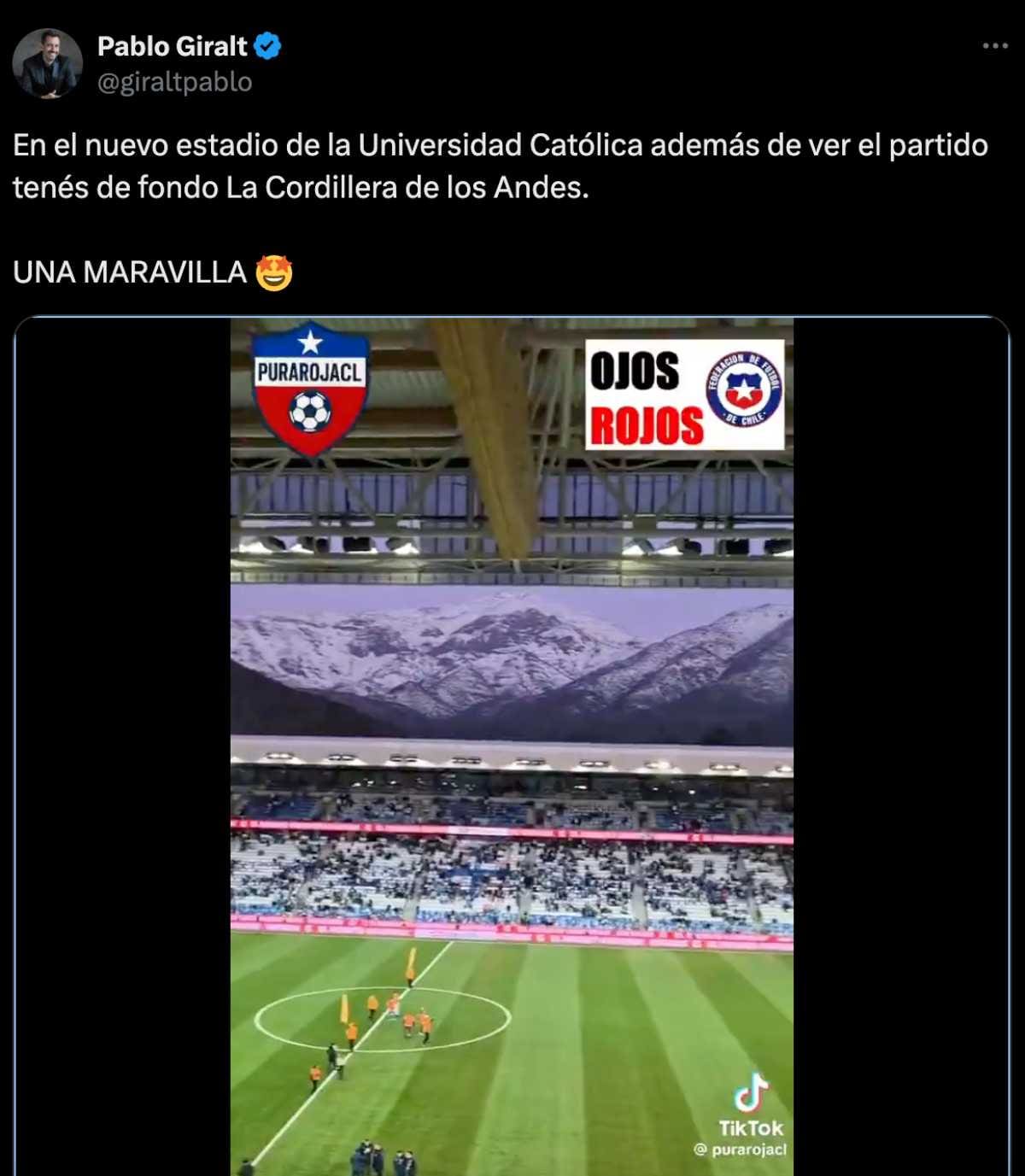 Sorprendido por la vista del Claro Arena.