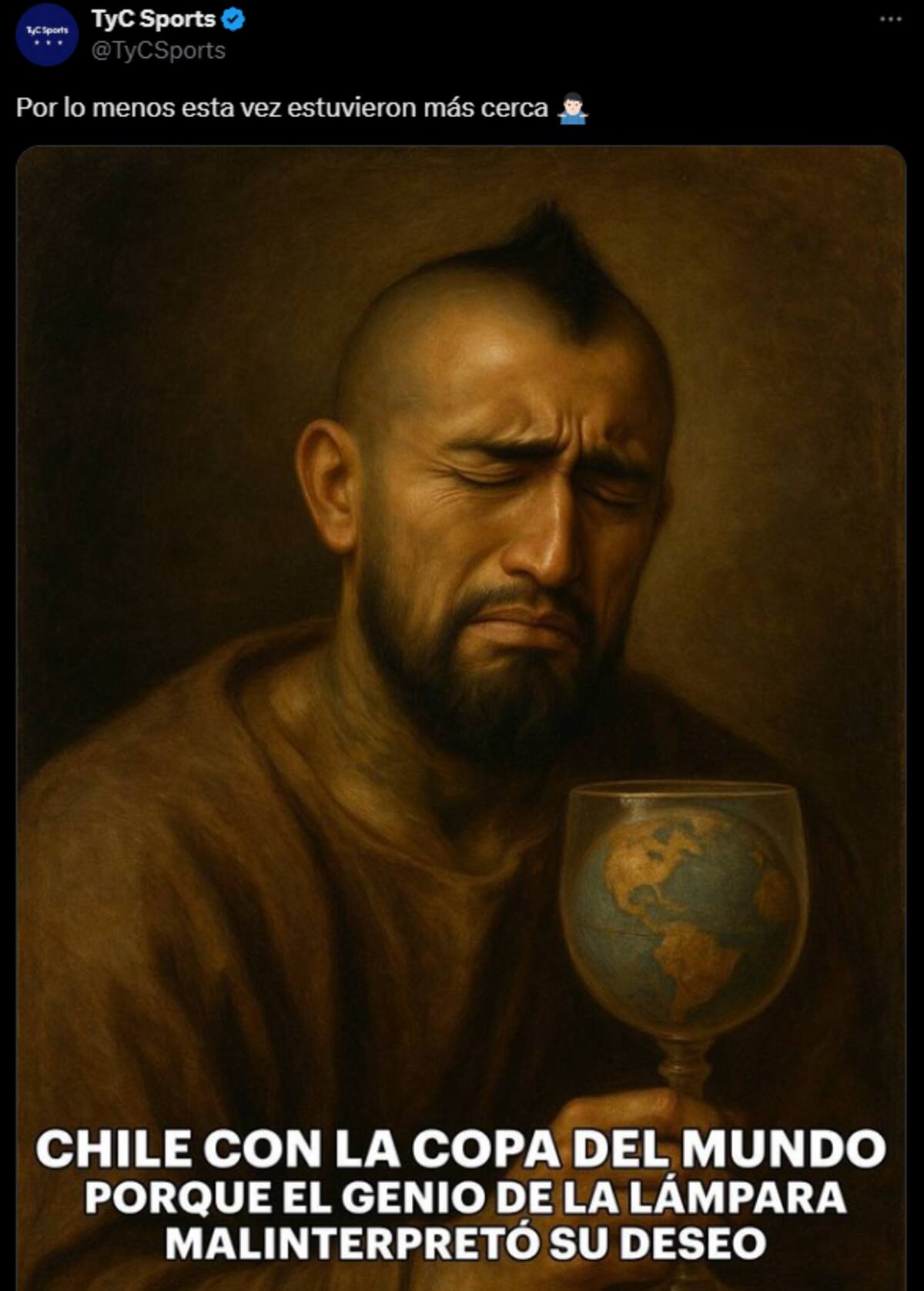El medio argentino se burló de Arturo Vidal y Chile en redes.