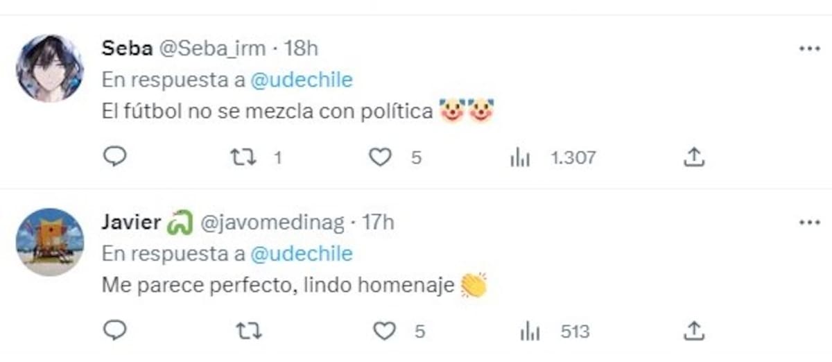 Reacciones de los hinchas por luto de la U por carabinero Daniel Palma